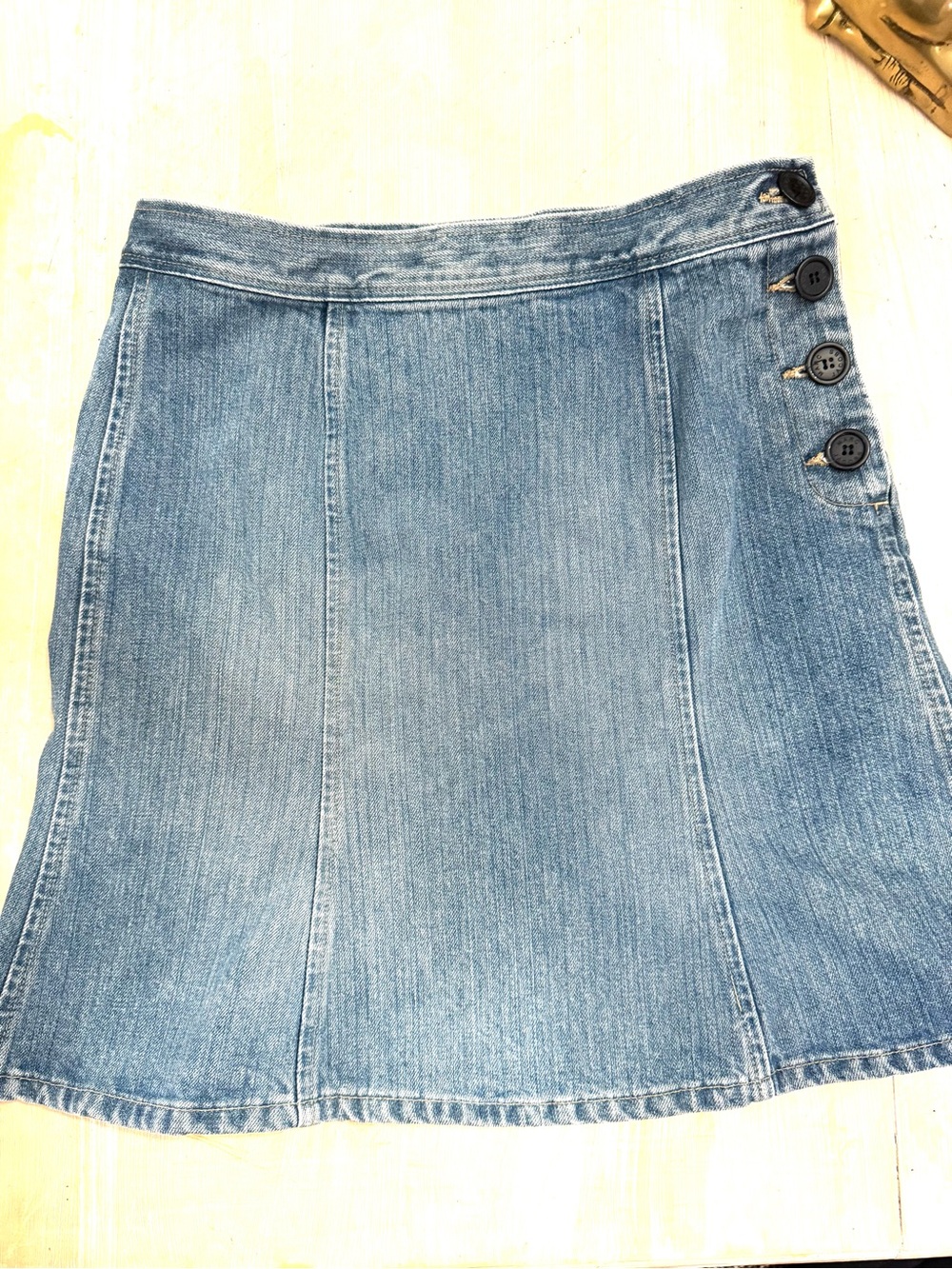 Marc Jacobs Light Blue Denim A-Line Skirt with Side Buttons